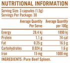 Rapid Pure Grass-Fed Beef Spleen Ingredients