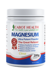 Cabot Health Magnesium Ultra Potent Powder | Citrus