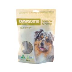 Pawsome Org Pet Treats Banana and Hemp 200g
