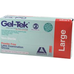 Gel Tek Latex Gloves Powder Free Large x 100 Pack