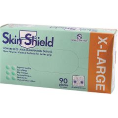 Skin Shield Latex Gloves Powder Free X Large x 90 Pack