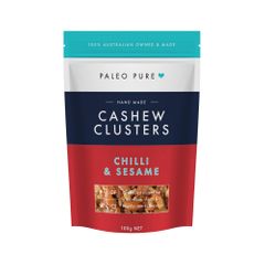 Paleo Pure Cashew Clusters Chilli and Sesame 100g