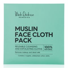 Black Chicken Muslin Face Cloths | 100% Pure Cotton