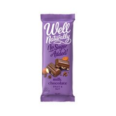 Well Naturally | Milk Chocolate Fruit & Nut 90g | No Added Sugar