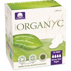 Organyc Ultra Thin Pads Heavy Flow Night w Wings x 10 Pack