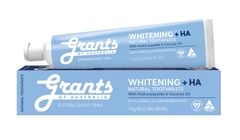 Grants Toothpaste | Whitening + HA | Hydroxyapatite and Coconut Oil