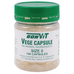 Bonvit Empty Vege Capsules Size '0' 140c