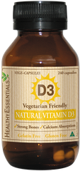 Healthy Essentials Natural Vitamin D3 (Vegetarian Friendly)
