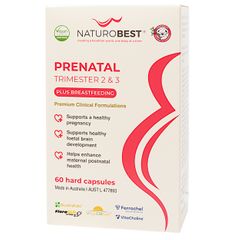 NaturoBest Prenatal Trimester 2 and 3 Plus Breastfeeding 60 capsules