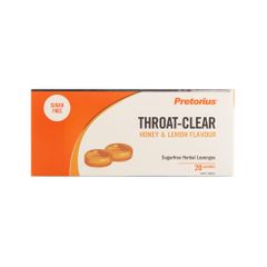 Pretorius Throat Clear Lozenges | Honey & Lemon 20 Pack