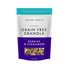 Paleo Pure Org Grain Free Granola Berries Cinnamon 300g