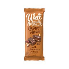 Well Naturally | Milk Chocolate Roasted Hazelnut 90g | No Added Sugar