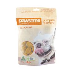 Pawsome Org Pet Treats Pumpkin and Turmeric 200g