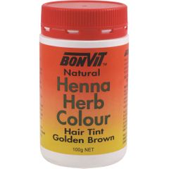Bonvit Henna Herb Colour Hair Tint Golden Brown 100g