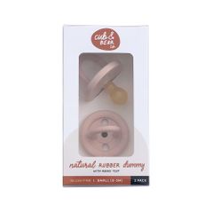 Cub Bear Co Rubber Dummy Round Small Pink Twin