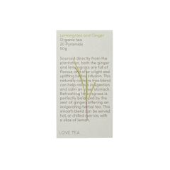 Love Tea Organic Lemongrass Ginger x 20 Pyramids