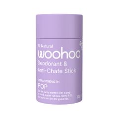 Woohoo Deodorant and Anti Chafe Stick Pop (Extra Strength) 60g