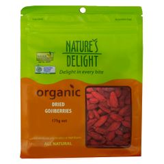 Natures Delight Organic Dried Goji Berries 175g