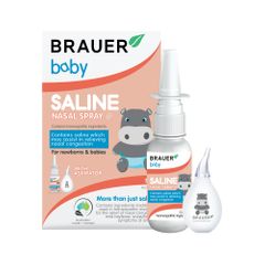 Brauer Baby Saline Nasal Spray with Aspirator 30ml