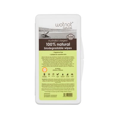 Wotnot Wipes Biodegradable x 20 Pack Travel Hard Case