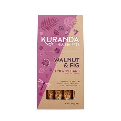 Kuranda Gluten Free Energy Bars Walnut and Fig 35g x 5 Pack