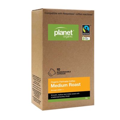 Planet Organic Coffee Capsules Medium Roast x 10 Pack