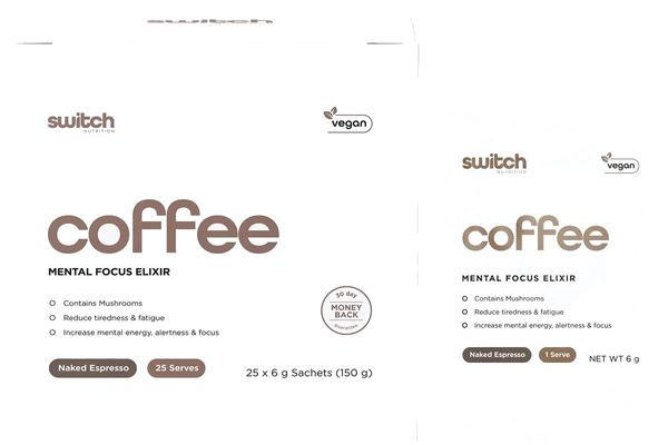 Switch Coffee Mental Focus Elixir | Naked Espresso 25 Pack
