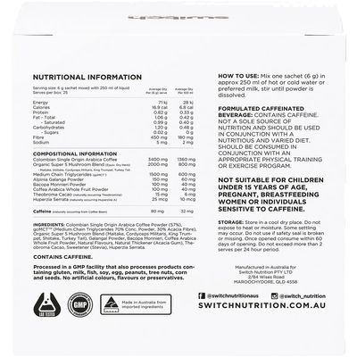 Switch Coffee Mental Focus Elixir | Naked Espresso Ingredients