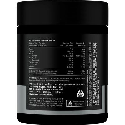 Switch Berberine+ Plus Chromium Picolinate Ingredients