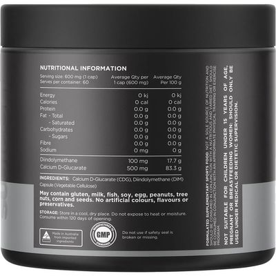 Switch DIM+ Diindolylmethane + Calcium D-Glucarate Ingredients