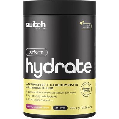 Switch Hydrate Perform | Electrolytes & Carbs | Raspberry Lemonade
