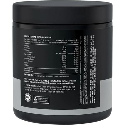 Switch Resveratrol + Pterostilbene Unflavoured Ingredients