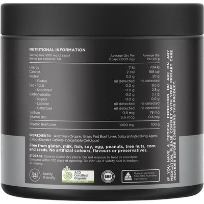 Switch Beef Liver 100% Organic Grass Fed Ingredients