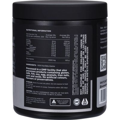 Switch Beta Alanine Powder 100% Pure Unflavoured Ingredients