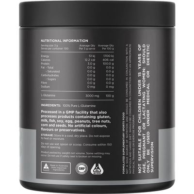 Switch Glutamine 100% Pure L- Glutamine Unflavoured Ingredients