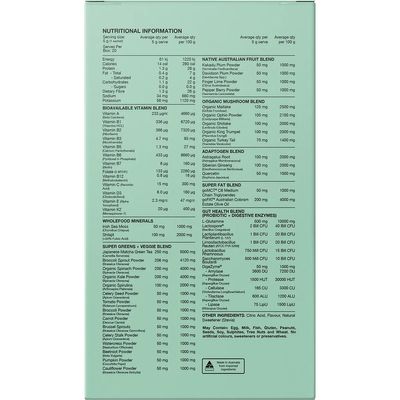 Switch Greens Sachets | Strawberry Kiwi Ingredients