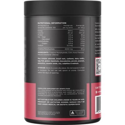 Switch Creatine Monohydrate Mango Passionfruit Ingredients
