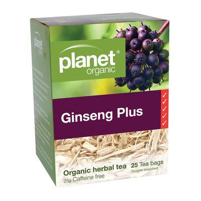 Planet Organic Ginseng Plus Herbal Tea x 25 Tea Bags