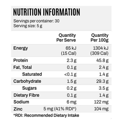 ATP Science Beauty Collagen | Mixed Berry Nutritional Information