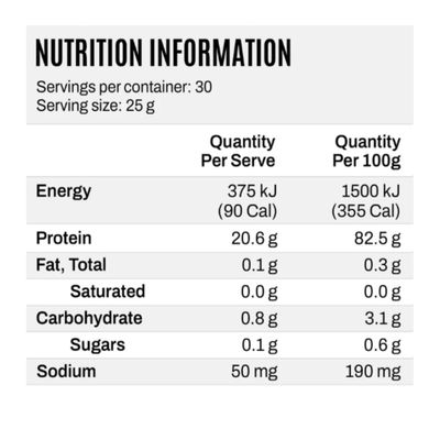 ATP Science Noway Collagen Protein Water | Mixed Berry Nutritional Information