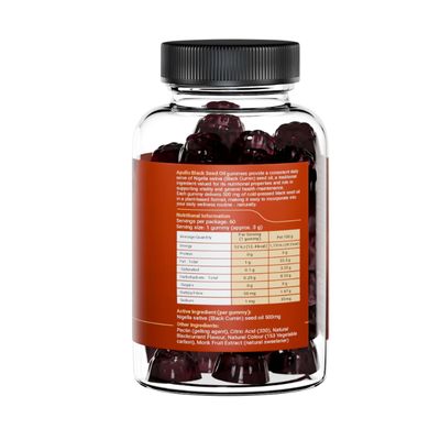 Apollo Black Seed Oil Gummies | Blackcurrant Nutritional Information