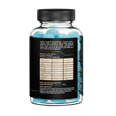 Apollo Creatine Monohydrate Gummies | Blueberry Nutritional Information