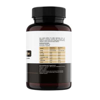 Apollo Magnesium L-Threonate Nutritional Information