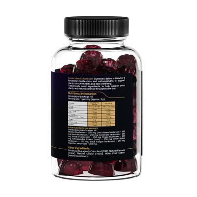 Apollo Mixed Mushrooms Gummies | Grape Nutritional Information