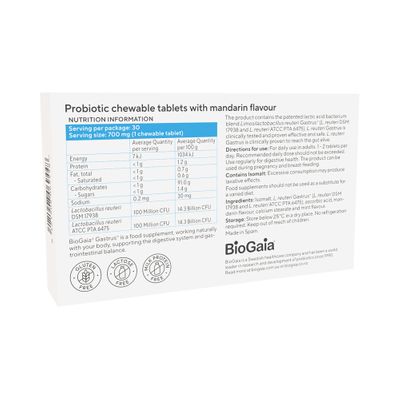 BioGaia Gastrus Probiotic 30 Chewables Tablets