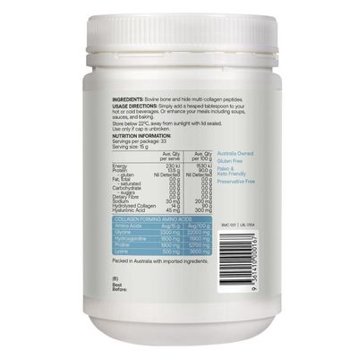 Best of the Bone Multi-Collagen Flavour-Free | Protein Powder 500g Ingredients