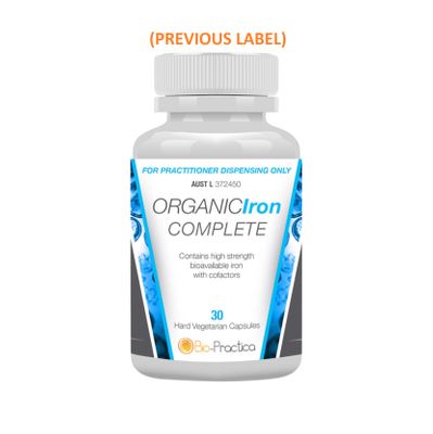 BioPractica Organic Iron Plus 30c Old Label