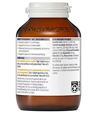 Blackmores Bio C 500 Sustained Release Ingredients
