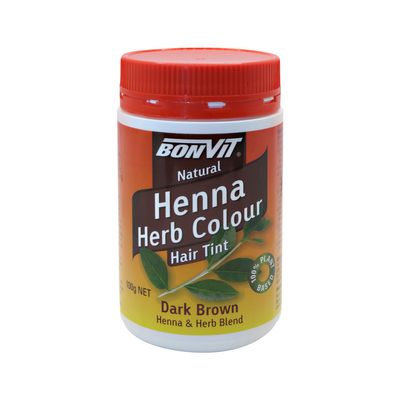 Bonvit Henna Herb Colour Hair Tint Dark Brown 100g