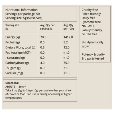 Bush Tucker Blends Banana Biotic Nutritional Information